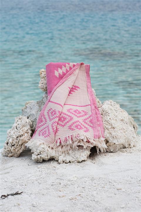 Pestemalim Truva Peştemal Pembe (çift Taraflı)