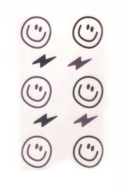 Store&Tattoo Gülen Suratlar Geçici Dövme Küçük Boy 10x6 cm