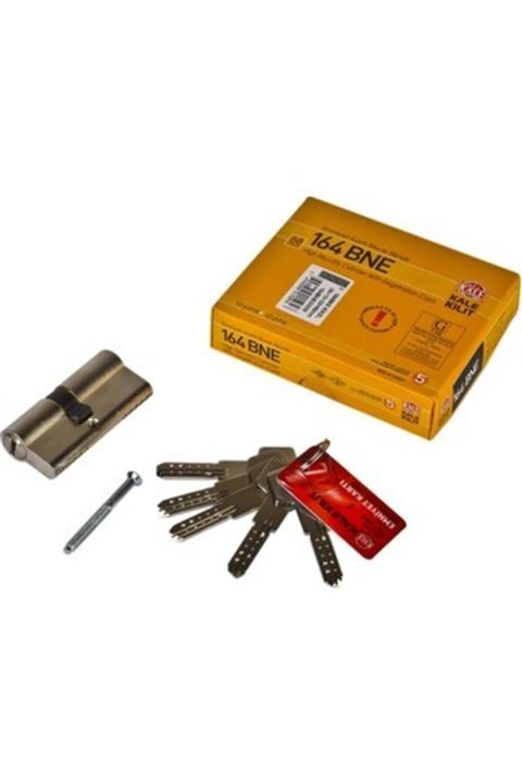 Kale Kilit 164 Bne Bilyalı Barel 68 Mm Nikel Emniyet Kartlı 5 Anahtar Çelik Kapı Kilit