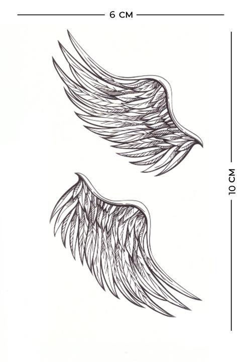Store&Tattoo Parçalı Kuş Kanadı Geçici Dövme Küçük Boy 10x6 Cm