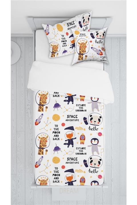 halımarkt E051 Astronot Hayvanlar Sadece Yatak Örtüsü 140x220