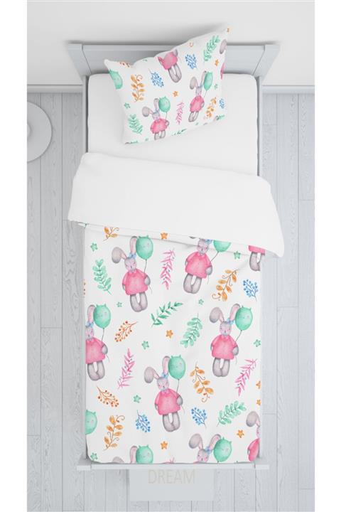 halımarkt Hm-b151 Sevimli Uçan Balonlu Tavşan Sadece Yatak Örtüsü 140x220
