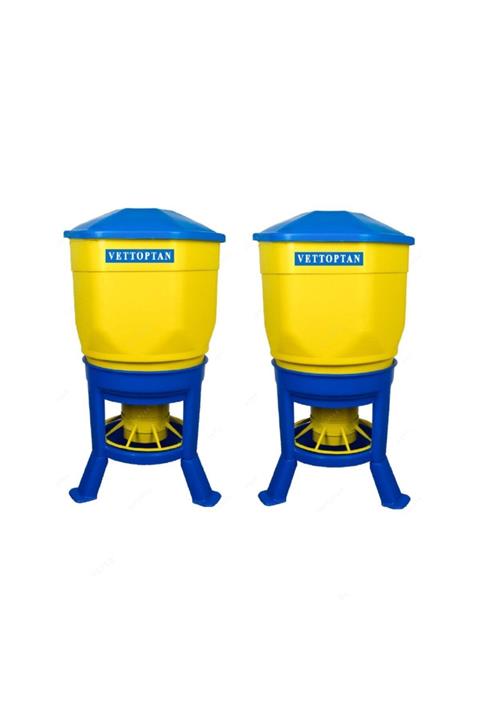 STELLA MODA 2 Adet Yemlik Tavuk Yemliği 40 Litre Kapasite Kova Kahverengi Yumurta Güvercin Gezen Tavuk Güvercin