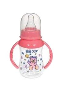 Bebedor Silikon Emzikli Desenli Kulplu 125 Ml Biberon Pembe