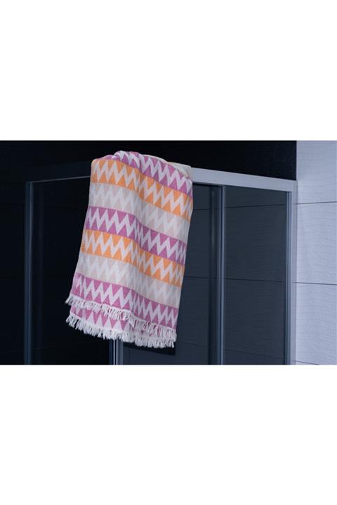 Pestemalim Karnaval Balık Sırtı Peştamal Fuşya-turuncu