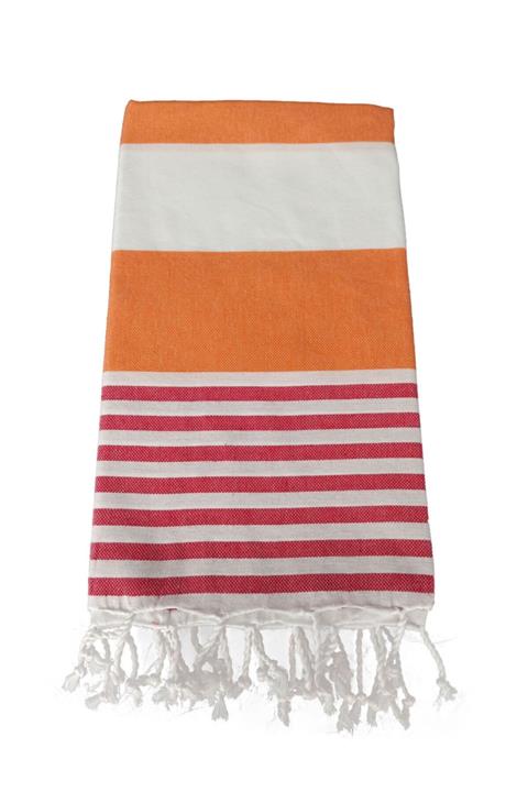 Güneybatı Home Güneybatı Bez Peştamal 90x180cm % 100 Pamuk Çubuklu Turuncu