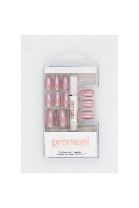 Promani Takma Tırnak Pembe Simli