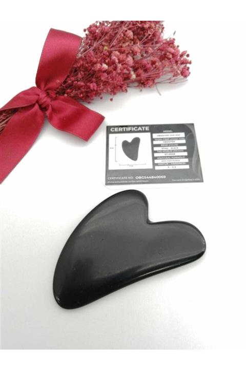 OSMANLI DEĞERLİ TAŞ Obsidyen Gua Sha (sertifikalı)