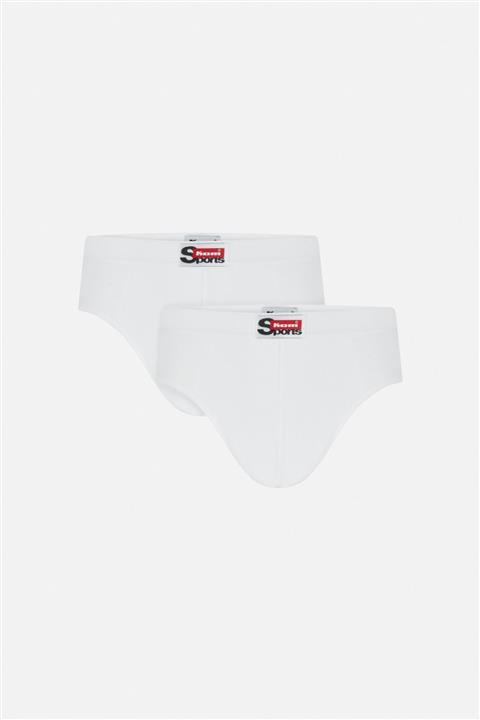 Kom Ariel Pamuklu 2'li Beyaz Erkek Slip