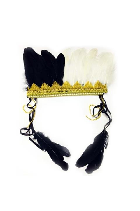 HİLALSHOP Kızılderili Tüylü Parti Başlığı