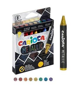 CARIOCA Metalik Wax Crayons Maxi Yıkanabilir Mum Pastel Boya 8 Renk