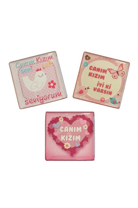 Myros Kızım Temalı 3'lü Buzdolabı Magnetleri Seti