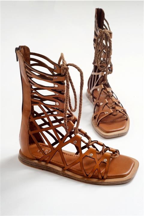 LuviShoes 511 Taba Gladyator Sandalet