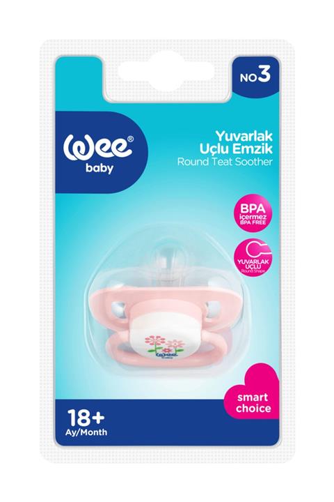 Wee Baby Yuvarlak Uçlu Emzik Pembe 18+ Ay No:3 K:831