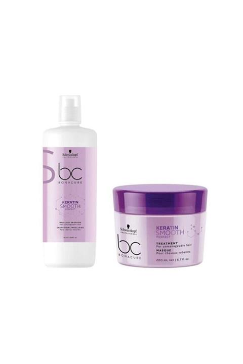 Bonacure Keratin Smooth Perfect Şampuan 1000 ml Ve Kür Maske 200 ml