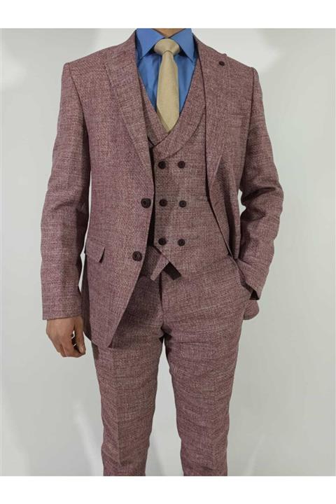 DCN Erkek Yelekli Slim Takım Elbise