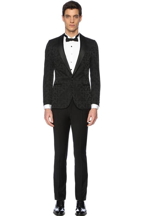 Network Erkek Slim Fit Siyah Smokin Takım Elbise 1067582