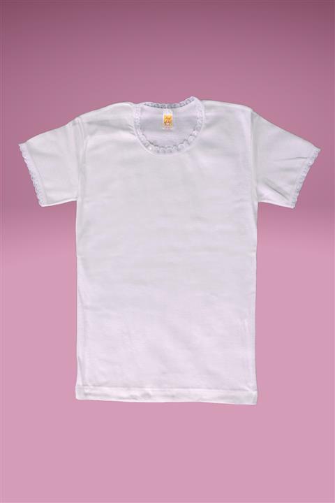 FAAL P.Ribana Çocuk Beyaz Dantelli Yarım Kol Atlet Fanila 6'lı Paket