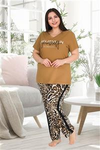 Hayal Sepeti Lady Büyük Beden Pijama Takımı - Lady 10752 Kısa Kol Battal Pijama Takımı