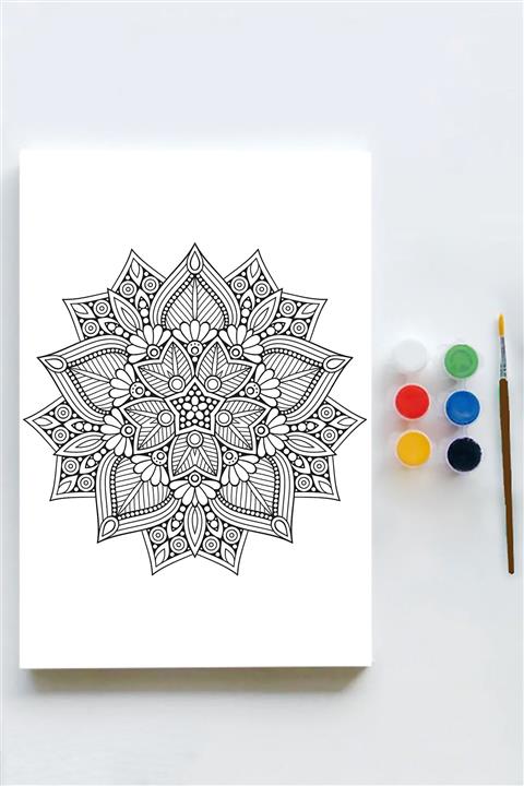 Postermanya Mandala Tuval Kanvas Tablo Boyama Hobi Seti 3 (30x40cm)