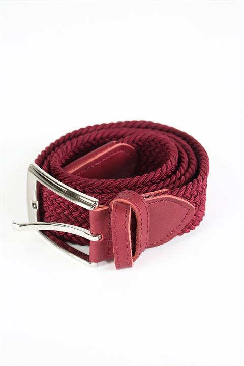 Kravatistan Bordo Elastik Örgü Kemer
