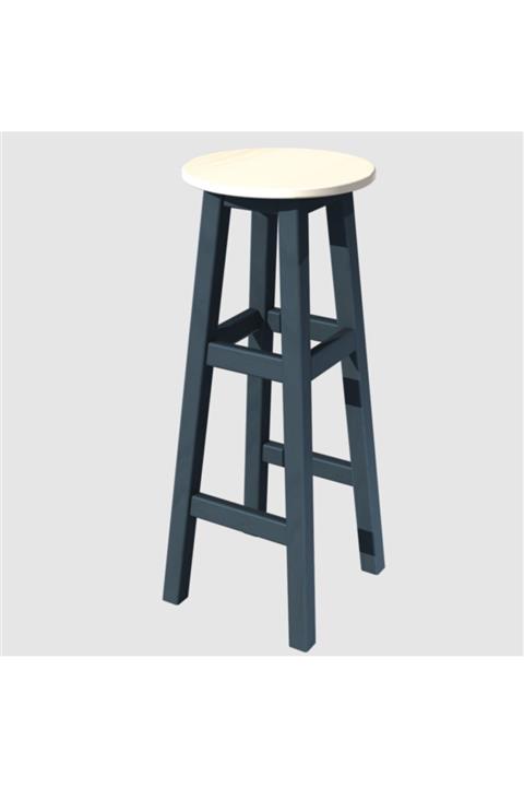 Arbre Döner Tabure 70 Cm - Çelik Mavi Iskelet- Tabla Renk Seçenekli