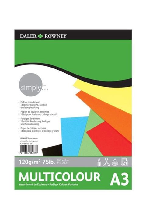 Daler Rowney Simply Multicolour Blok 120g 21 Yaprak A3