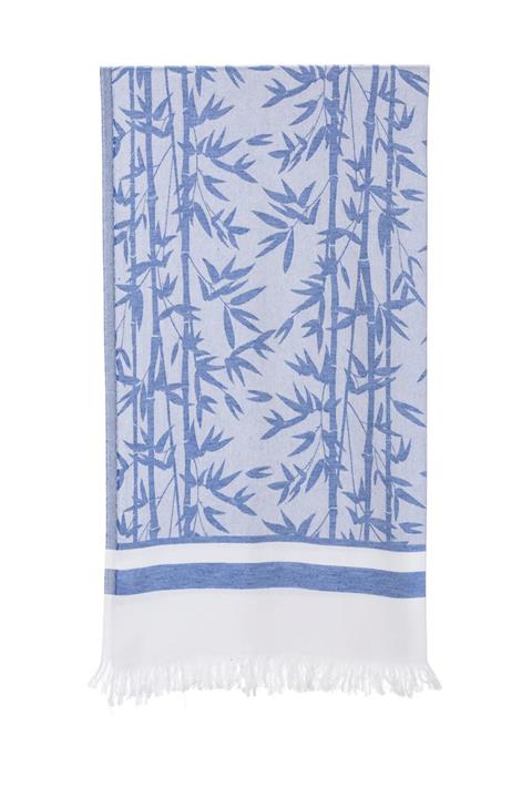 rosa bianca Mavi Bambu Jakarlı Pamuk Peştemal