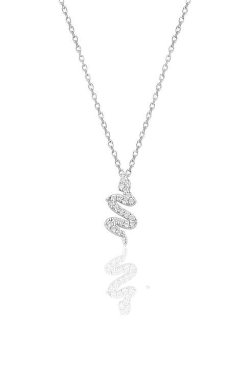 Söğütlü Silver Gümüş Zirkon Taşlı Yılan Kolye