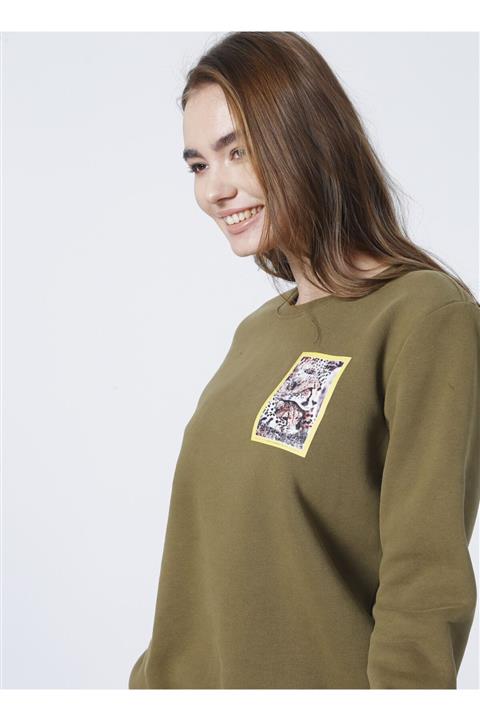 NATIONAL GEOGRAPHIC Sweatshırt, S, Haki