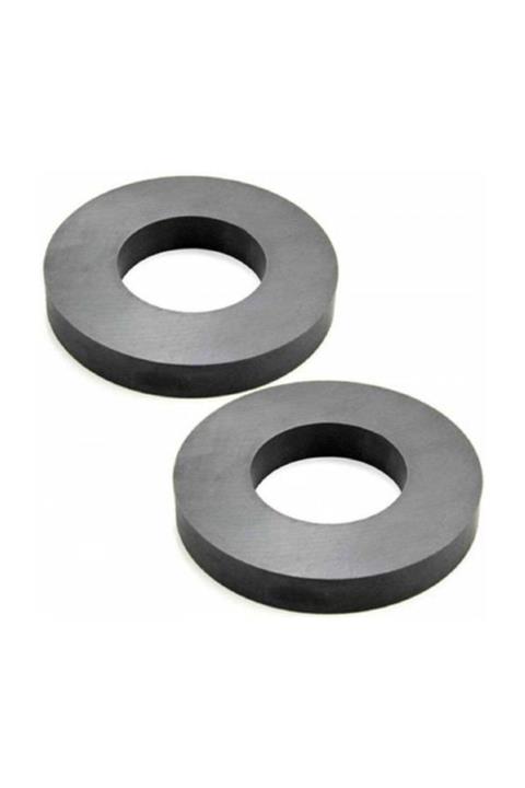 Dünya Magnet 2 Adet 55mm X D25mm X 8mm Ferrite Kömür Halka Mıknatıs Magnet (2'li Paket)
