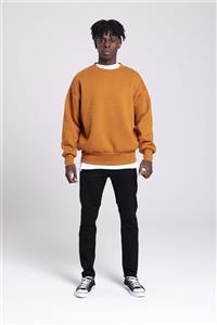 Catch Bisiklet Yaka Oversize Sweatshirt K-320 Koyu Hardal