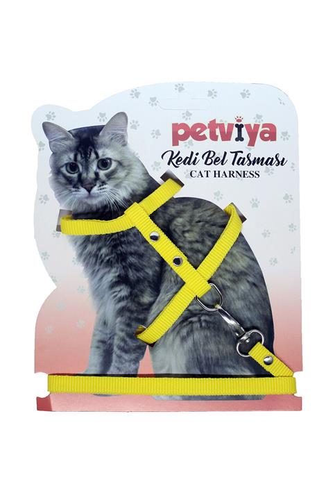 petviya Ayarlanabilir Kedi Göğüs (bel) Tasması Sarı