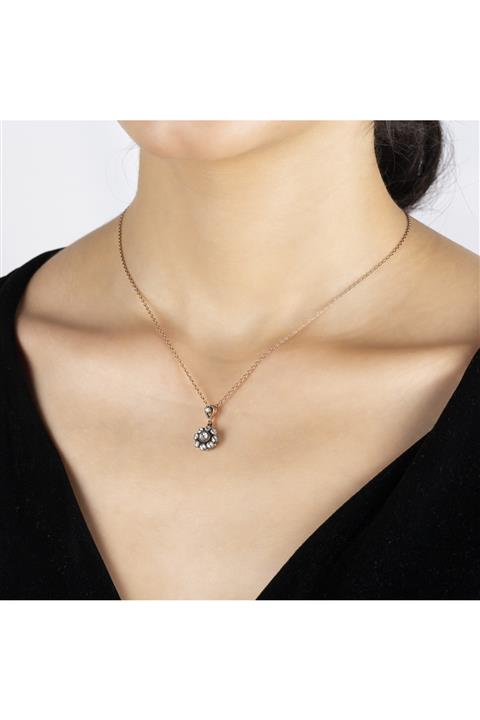 UĞURLU1974 0,42 Crt Elmas Gül Kolye