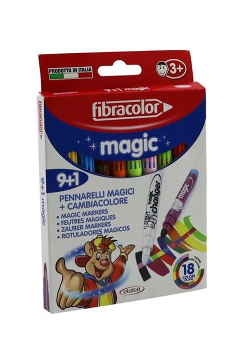 Fibracolor Magıc Pen 9+1 Renk Keçeli Kalem Kuru Boya Kalemi