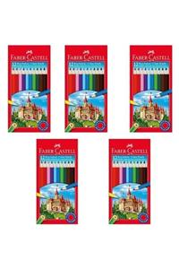 Faber Castell Faber-castell 12'li Kuru Boya Kalemi 5 Paket