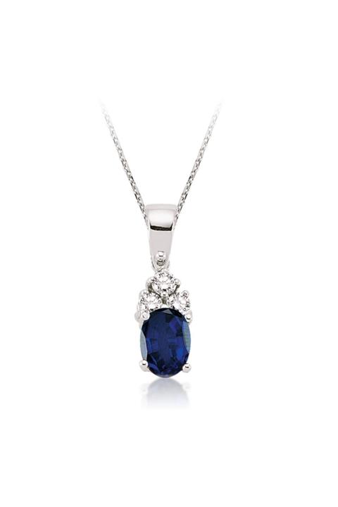 Emel Pırlanta 0.75 Ct. Pırlanta Safir Kolye