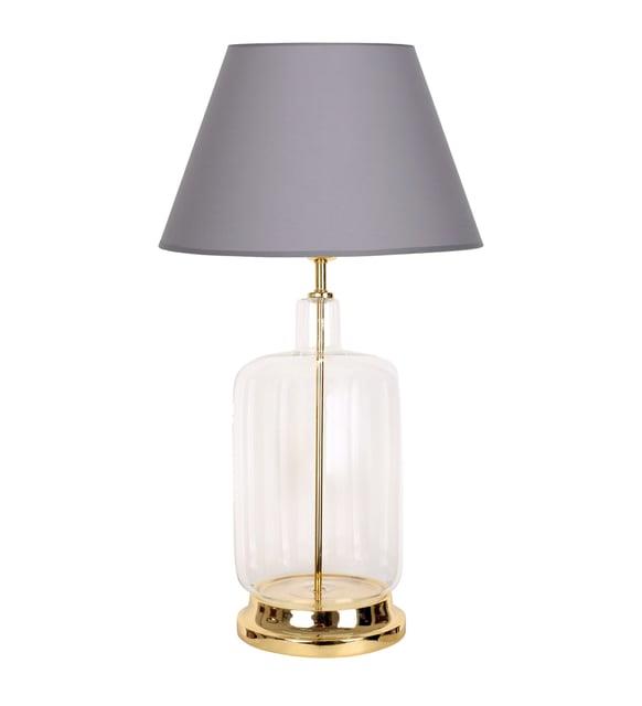 Vinner Rouen Gold Ayaklı Modern Özel Tasarım Cam Abajur - Gri