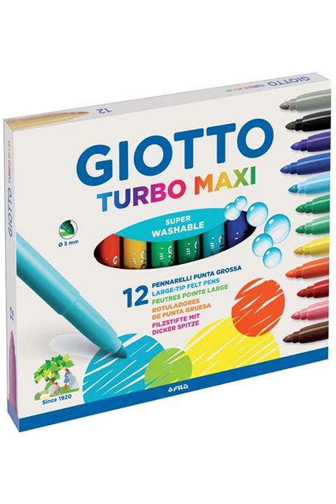 Giotto Marka: 12 Renk Turbo Maxi Jumbo Boya Kalemi 454000