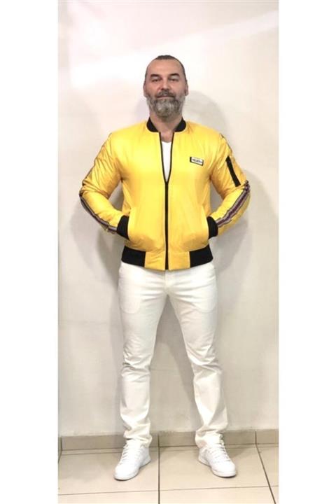 AMOR MAN Erkek Sarı Fermuarlı Yağmurluk