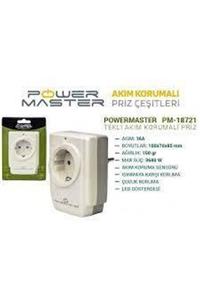 Powermaster Pm-18721 Akım Korumalı Tekli Priz