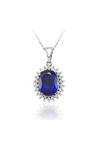 Emel Pırlanta 2.80 Ct Pırlanta Safir Kolye