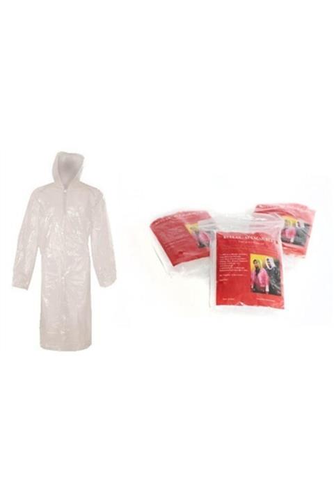 mervem Yağmurluk Tek Kullanımlık Şeffaf Kapşonlu