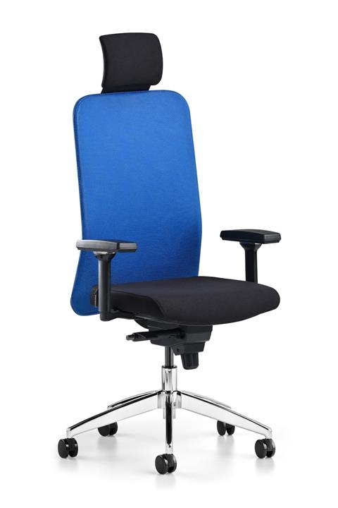 Bürotime Comfy Başlıklı Çalışma Koltuğu Mavi File Sırt