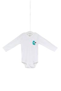 Aziz Bebe Little Dino Nakışlı Uzun Kollu Çıtçıtlı Body 12-36 Ay Azz001741