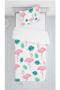 halımarkt Hm-b212 Pembe Flamingo Temalı Sadece Yatak Örtüsü 140x220