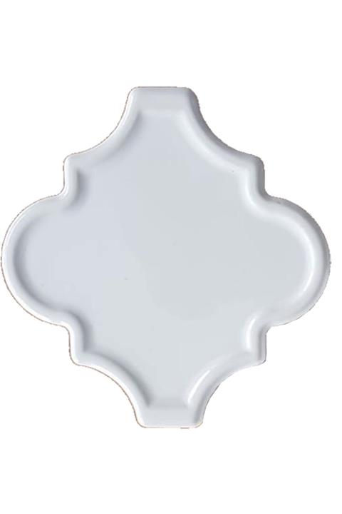 Armada Çini 12x12 Ottoman Rölyefli Arabesk Beyaz Çini Karo Seramik