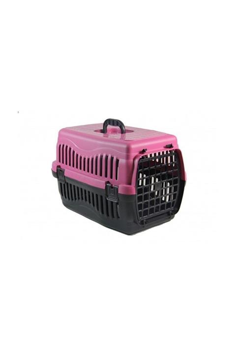 A.C.E.K PLASTİK Kedi - Köpek Taşıma Çantası Kafesi Büyük Boy Pembe Renk 63x43x45h