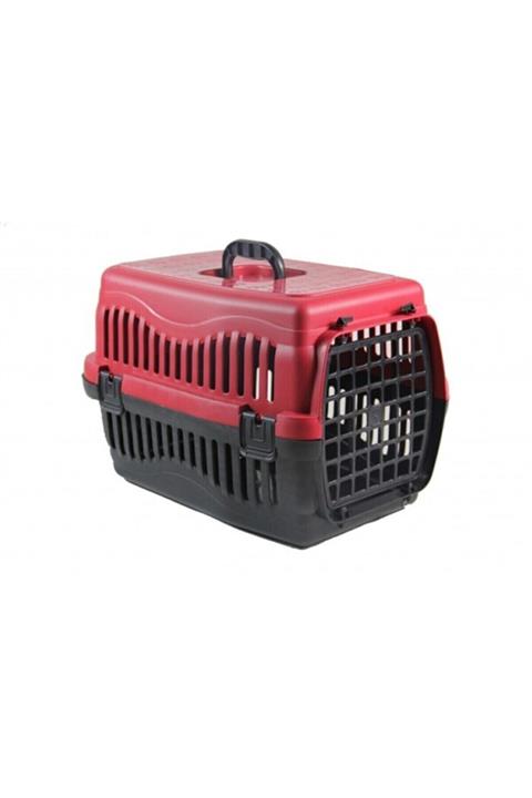 A.C.E.K PLASTİK Kedi - Köpek Taşıma Çantası Kafesi Büyük Boy Kırmızı Renk 63 x 43 x 45h