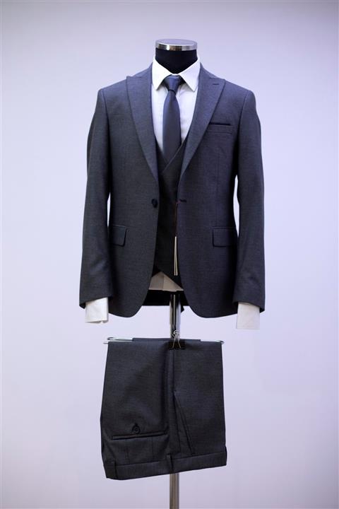 Moda Rabin Klasik Erkek Yelekli Lacivert Takım Elbise Slim Fit 6 Drop